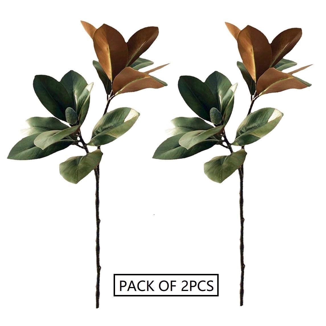 32 Inch Magnolia Artificial Leaves Branches 3D Plastic Printing Houseplant Pl…