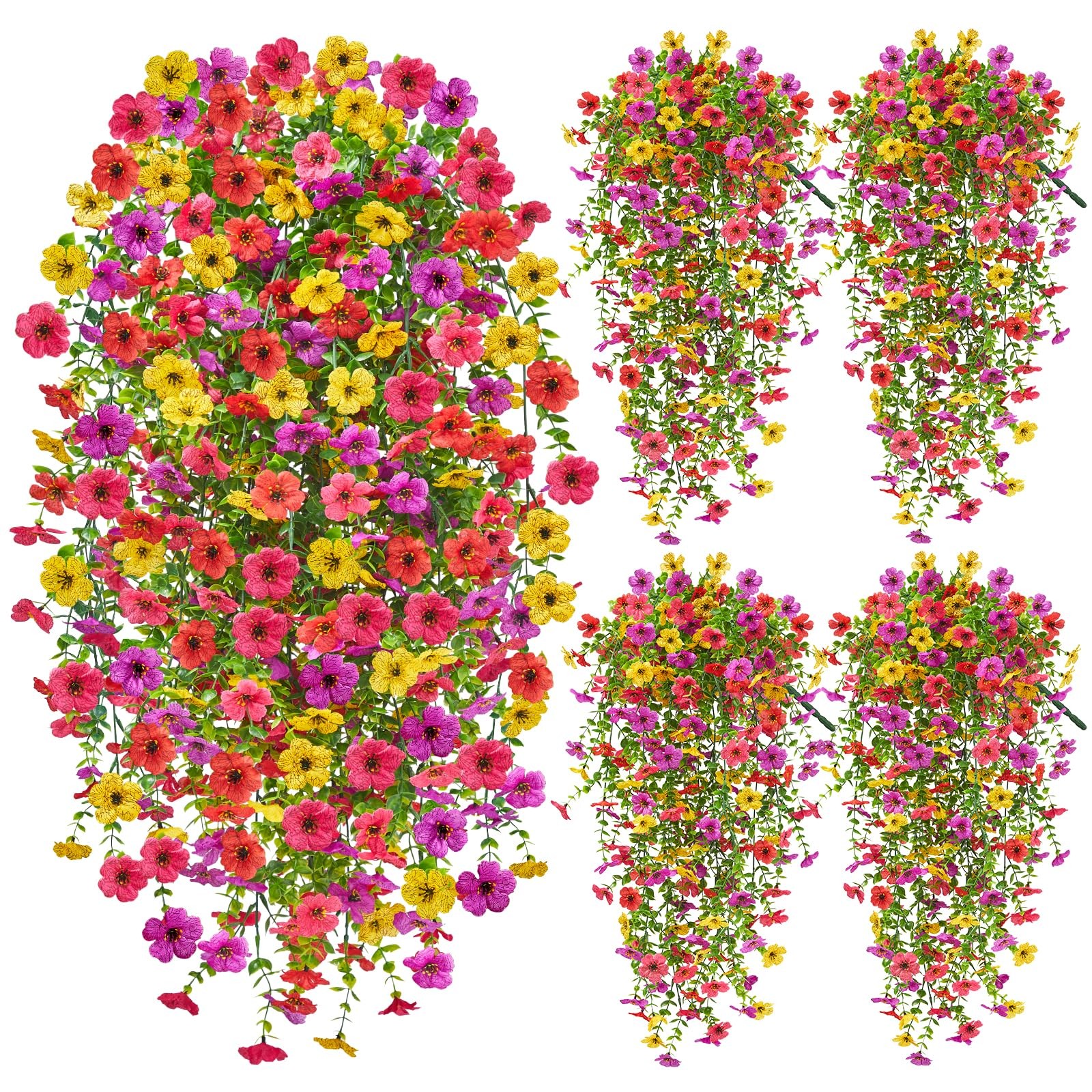 Artificial Hanging Flowers 29.5″ Long 101 Flower Heads – UV Resistant Outdoor