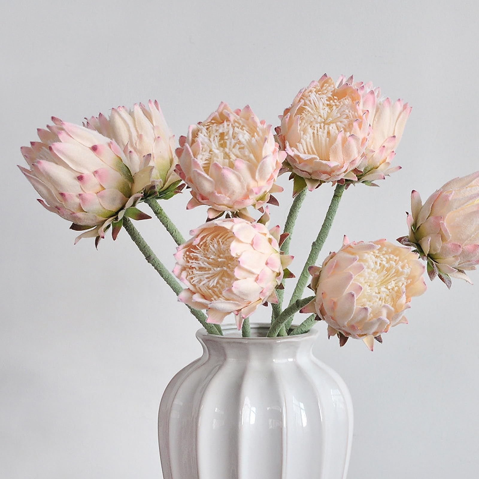 3 PCS Pink2 Artificial King Protea Cynaroides Tropical Flower Bouquet 25 In