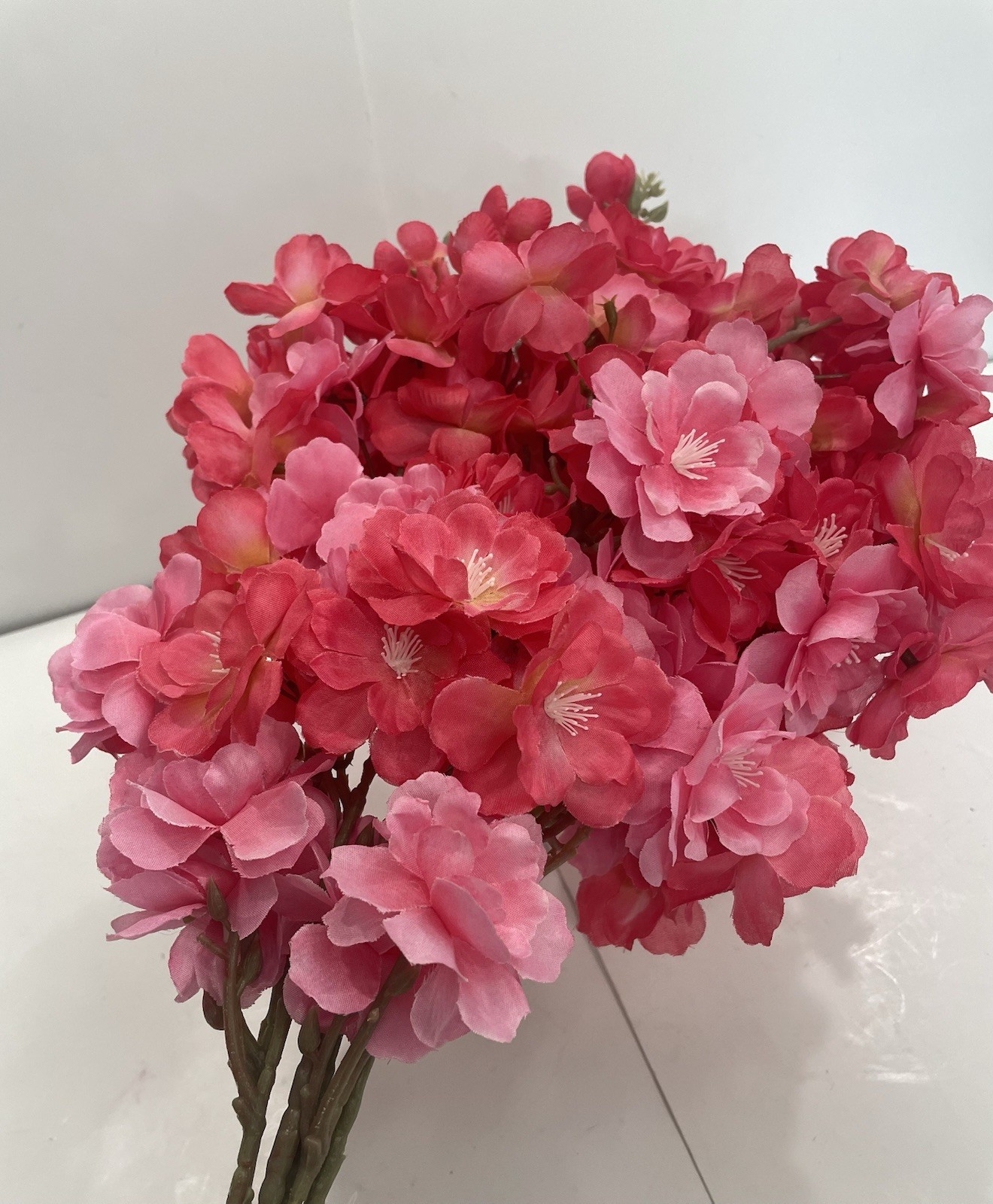 Martha Stewart 33” Artificial Fuchsia and Pink Cherry Blossom Set of 3 NWT NEW