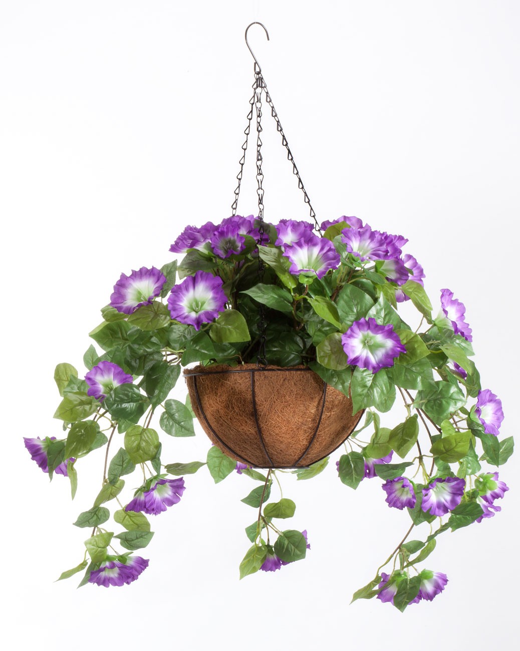 Fully Assembled Petunia Hanging Basket by OakRidge, White