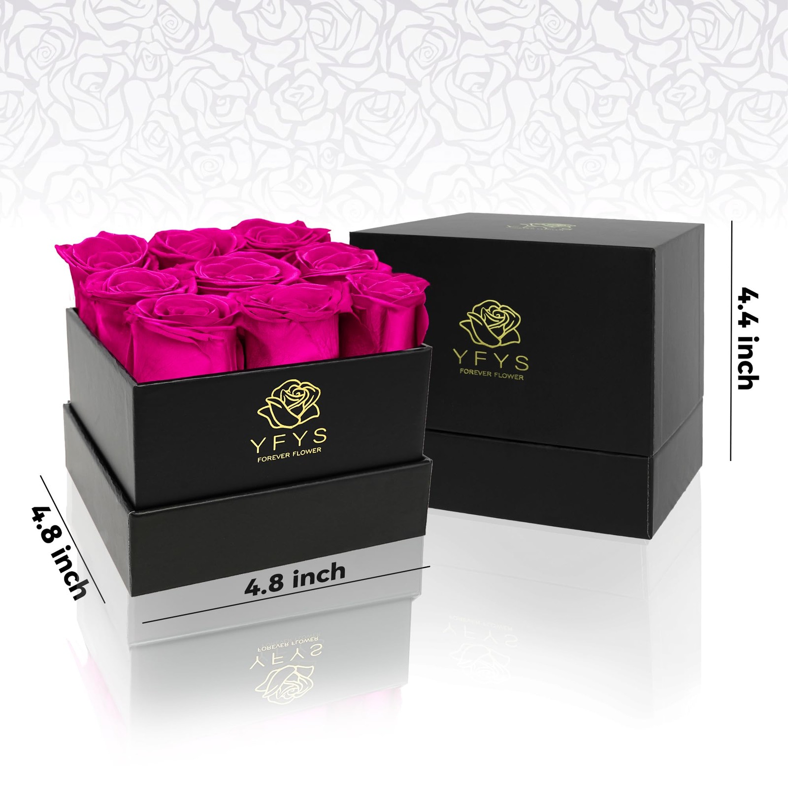 9 PCS Preserved Fresh Forever Flowers Genuine Roses Box Gift Mothers Day Pink