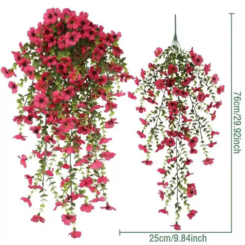 2Pcs Plastic Eucalyptus Fake Plant Decor Daisy Artificial Flowers Hanging Vines