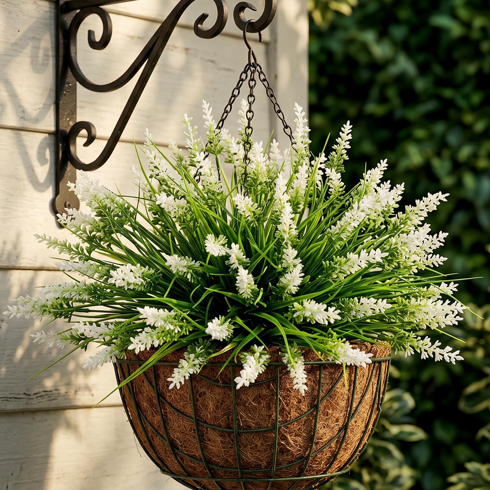 12Pcs Artificial Fake Flowers Monkey Grass for Outdoors, UV Resistant Realist…