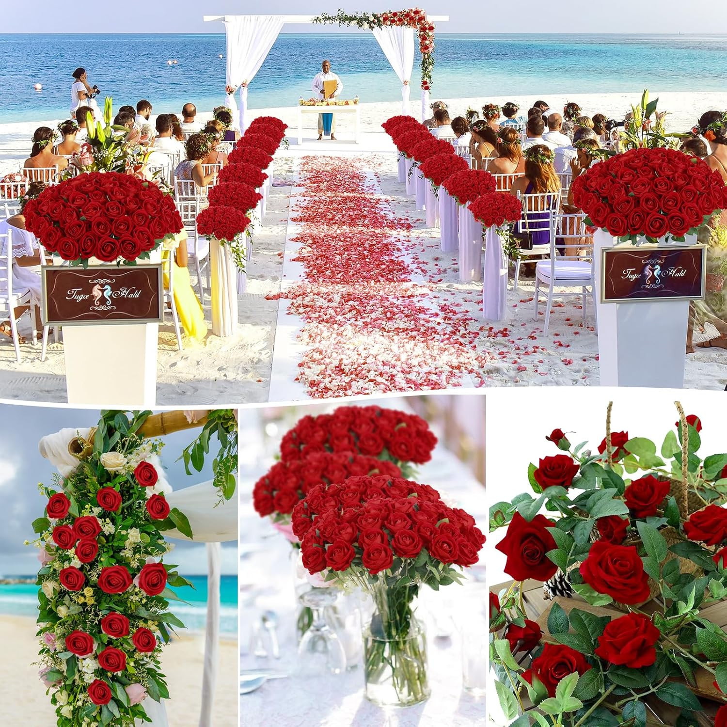 120 Pcs Velvet Silk White Roses for Weddings, Home Decor & Special Occasions