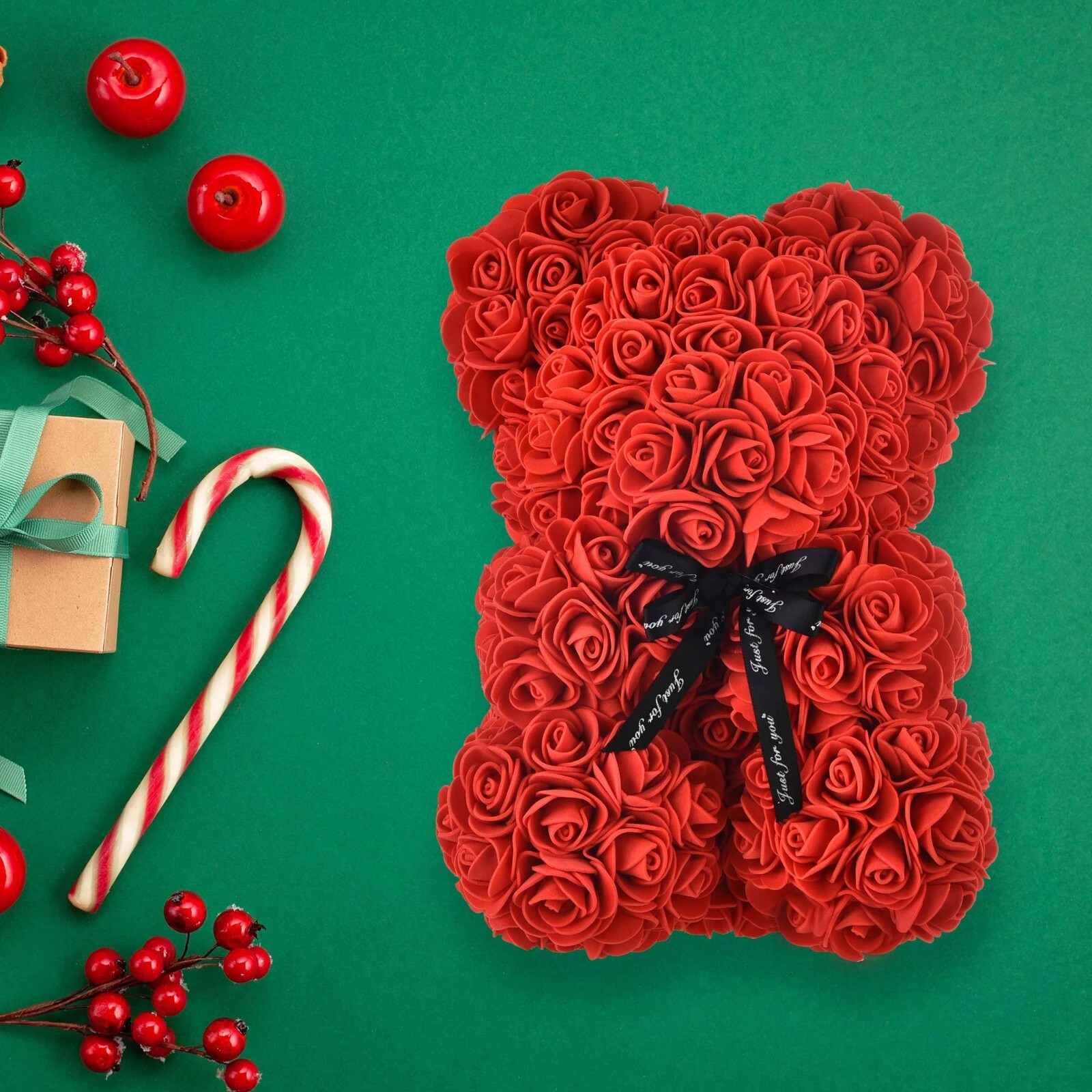 Rose Teddy Bear Flower with Gift Box US Seller
