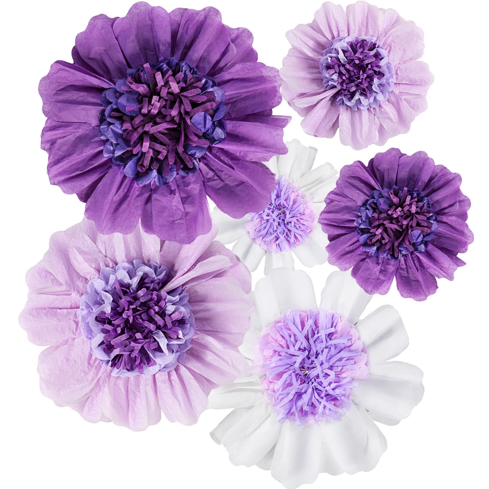 6 Pcs Large Tissue Paper Flowers Decorations Mexican Artificial Paper Flower …