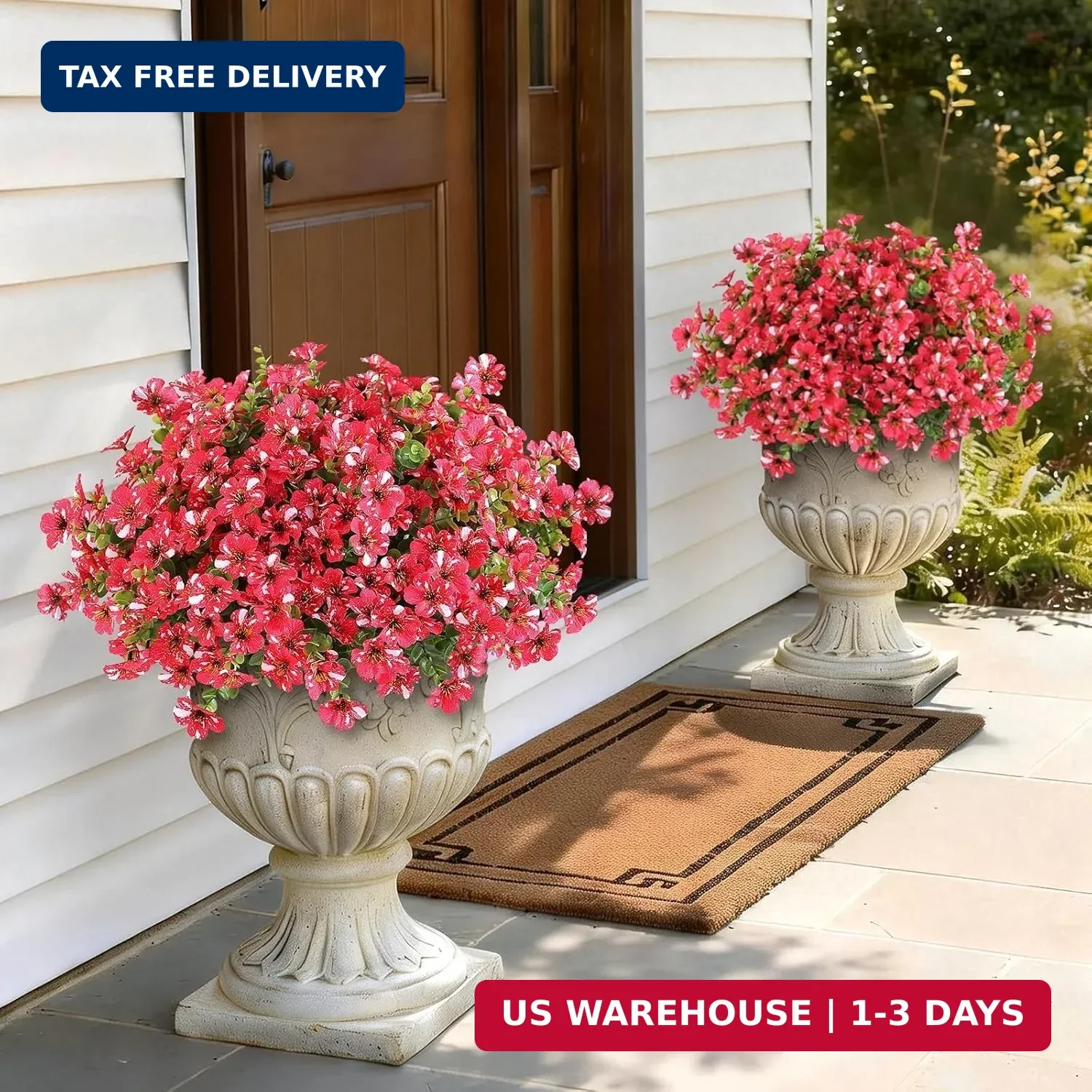 GLIDLION 12 Bundles Artificial Morning Glory & Eucalyptus for Outdoor, Realistic