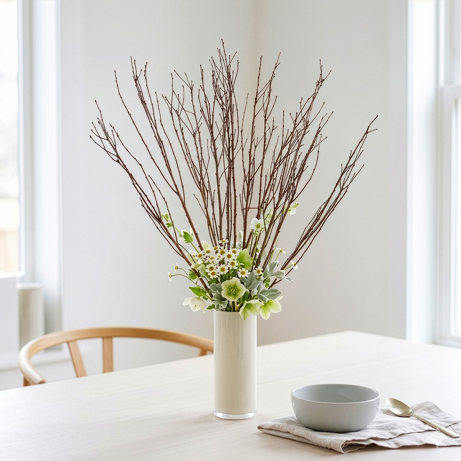 Uniquewise 37-inch Silver Willow Branches for Home Decor and Events, Brown
