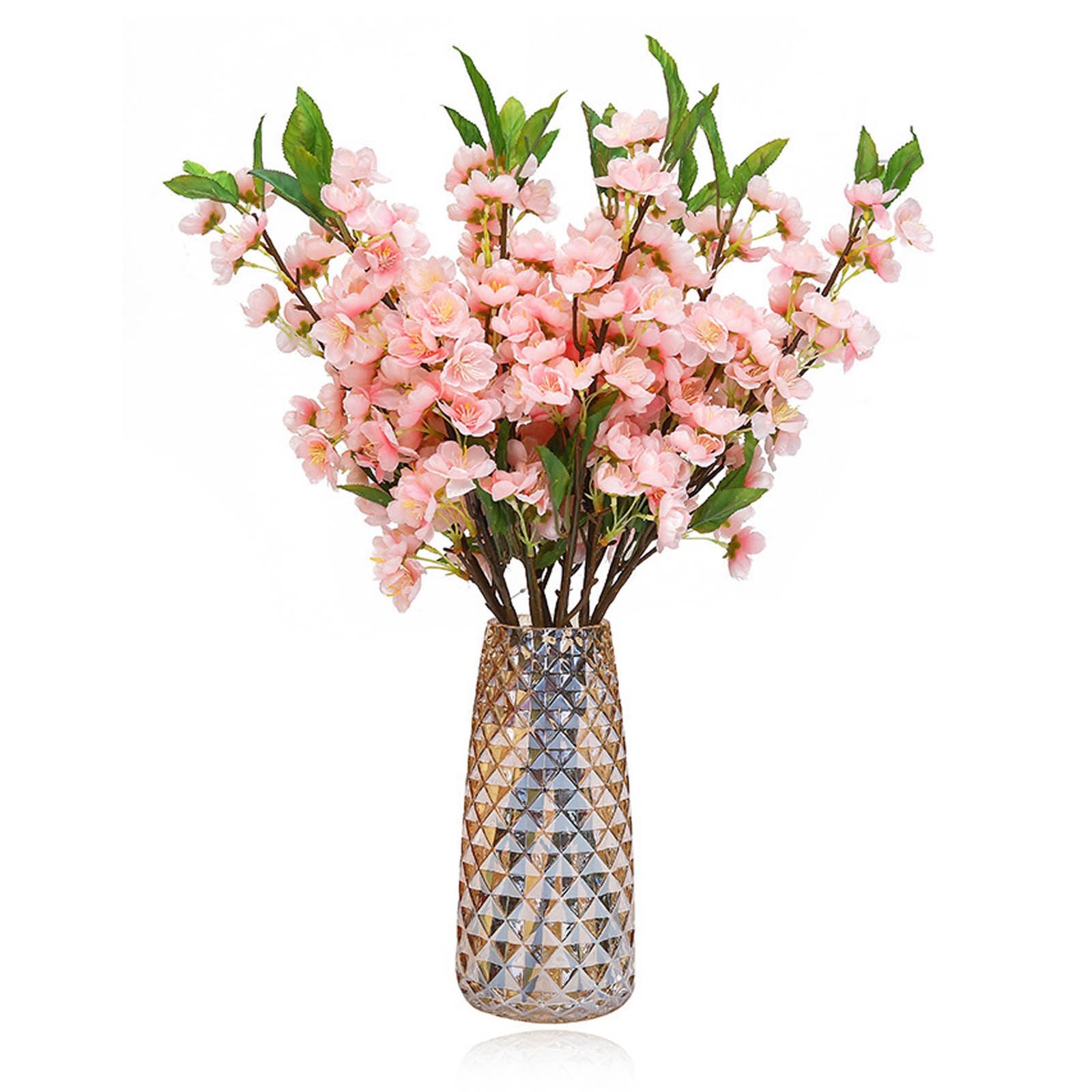 Pink For Cherry Blossom Stems 9 pcs Artificial 20.5 inches Silk Flower Branches
