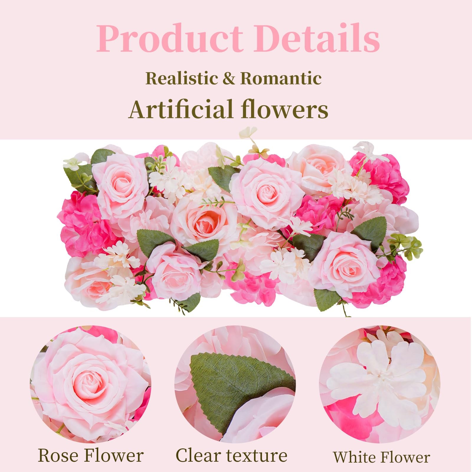 Pack of 10 Wedding Arch Decorations, 20.47 inch Artificial Flower Table Cente…
