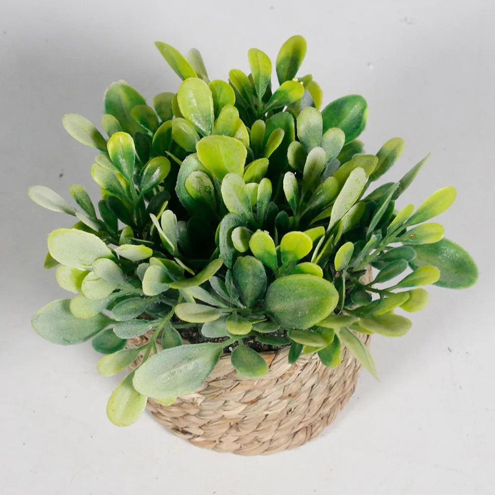 Green Artificial Potted Plant Eucalyptus Grass 11cm Artificial Plants Plastic