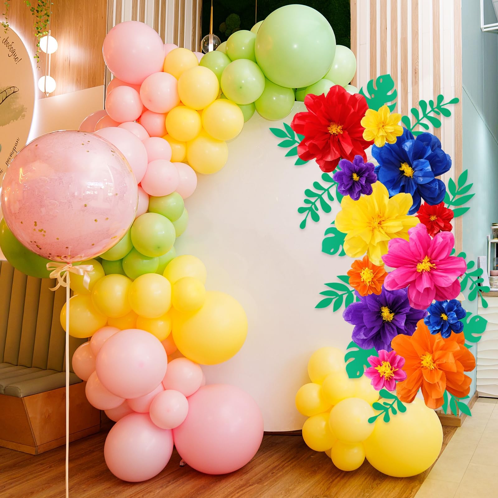 40 Pcs Mexican Giant Paper Flowers Leaves Set, 24 Pcs Large Mexico Tissue Pap…