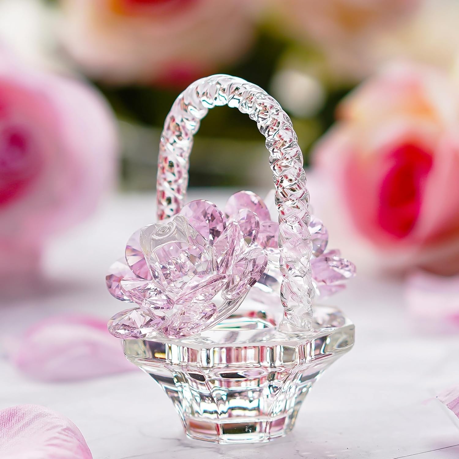 Versatile Pink Crystal Rose Gift – Ideal for Valentine’s Day or Any Occasion
