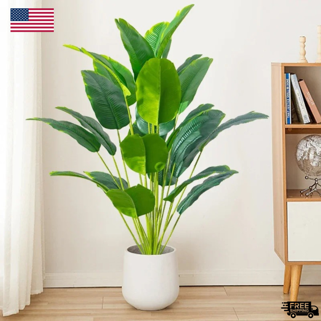1pc Artificial Plants Large Tropical Palm Tree Fake Banana Plants Leaves Real