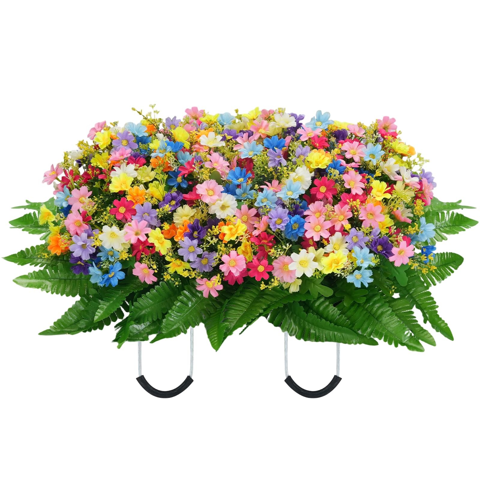 Headstone Flower Saddle Decorations: Spring Cemetery Flowers for Grave Easter…