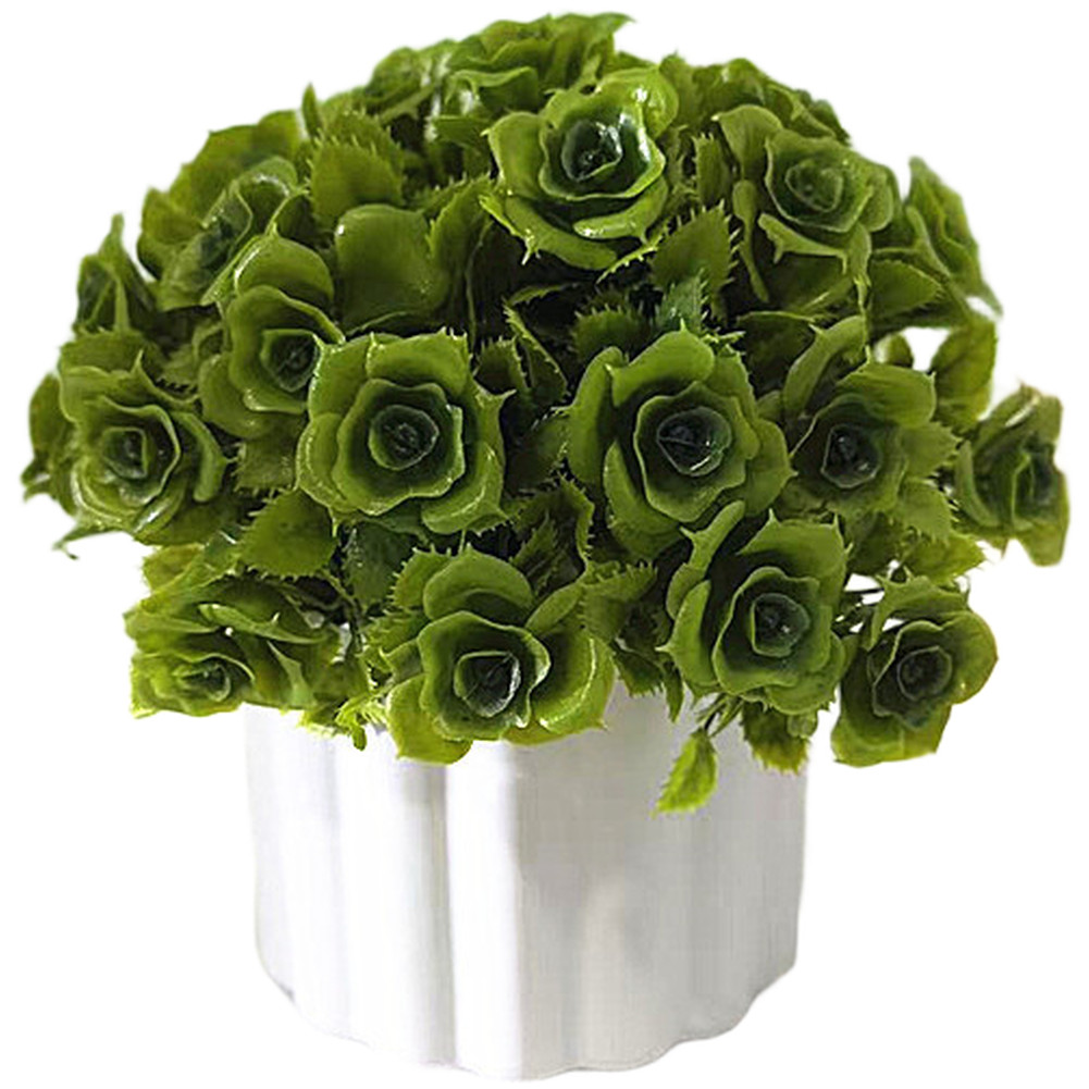 Artificial Bonsai Decor Plastic Rose Blossoms for Tabletop Desk Styling