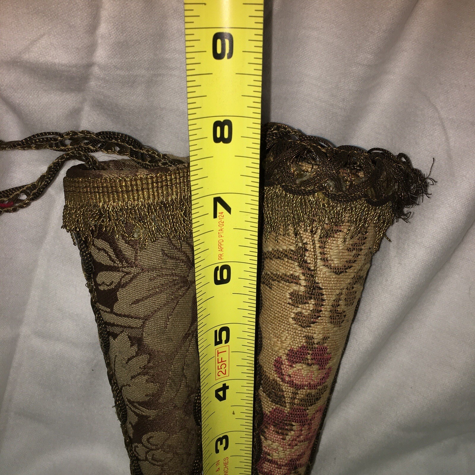 Fabric Covered Cone Flower Holder Wall Pocket Shabby Chic Floral Tussy Mussy