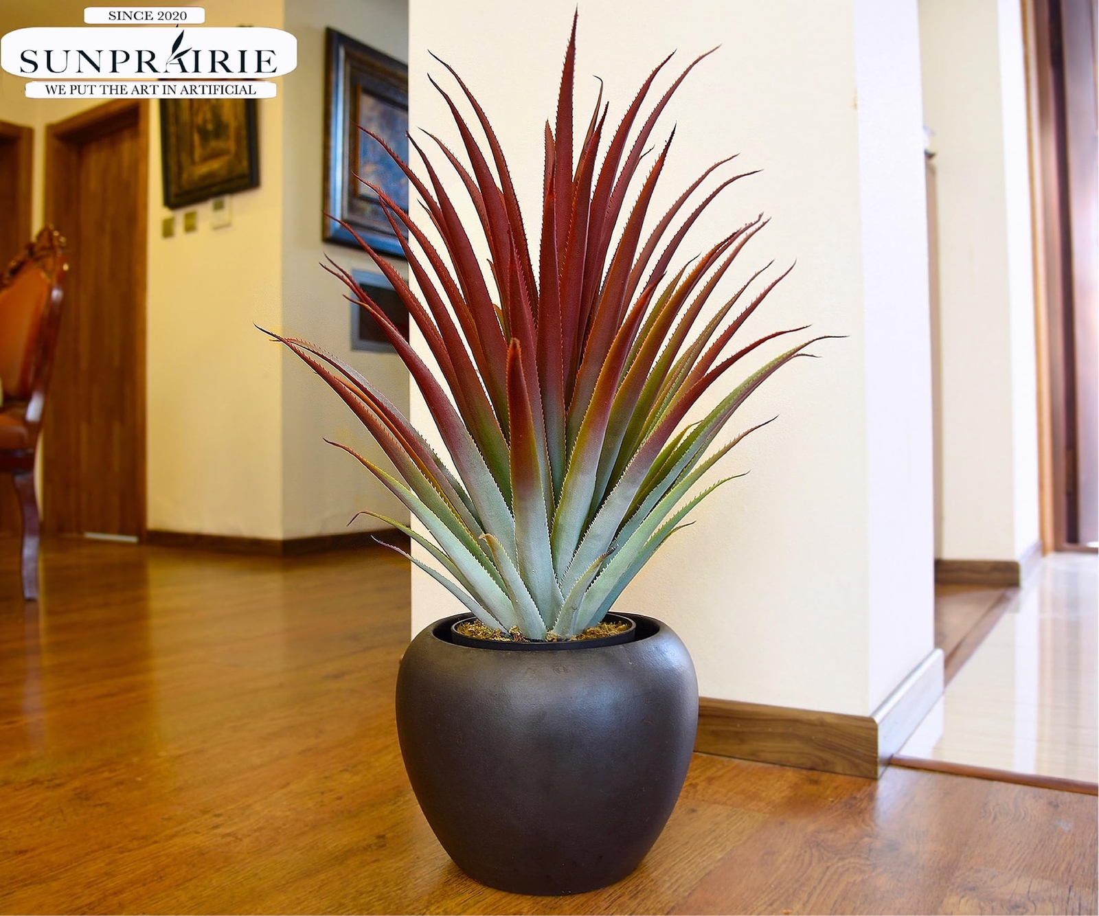 Hyper Realistic Big Red Artificial Aloe Vera Plant 26 Inches Tall. Large Faux…