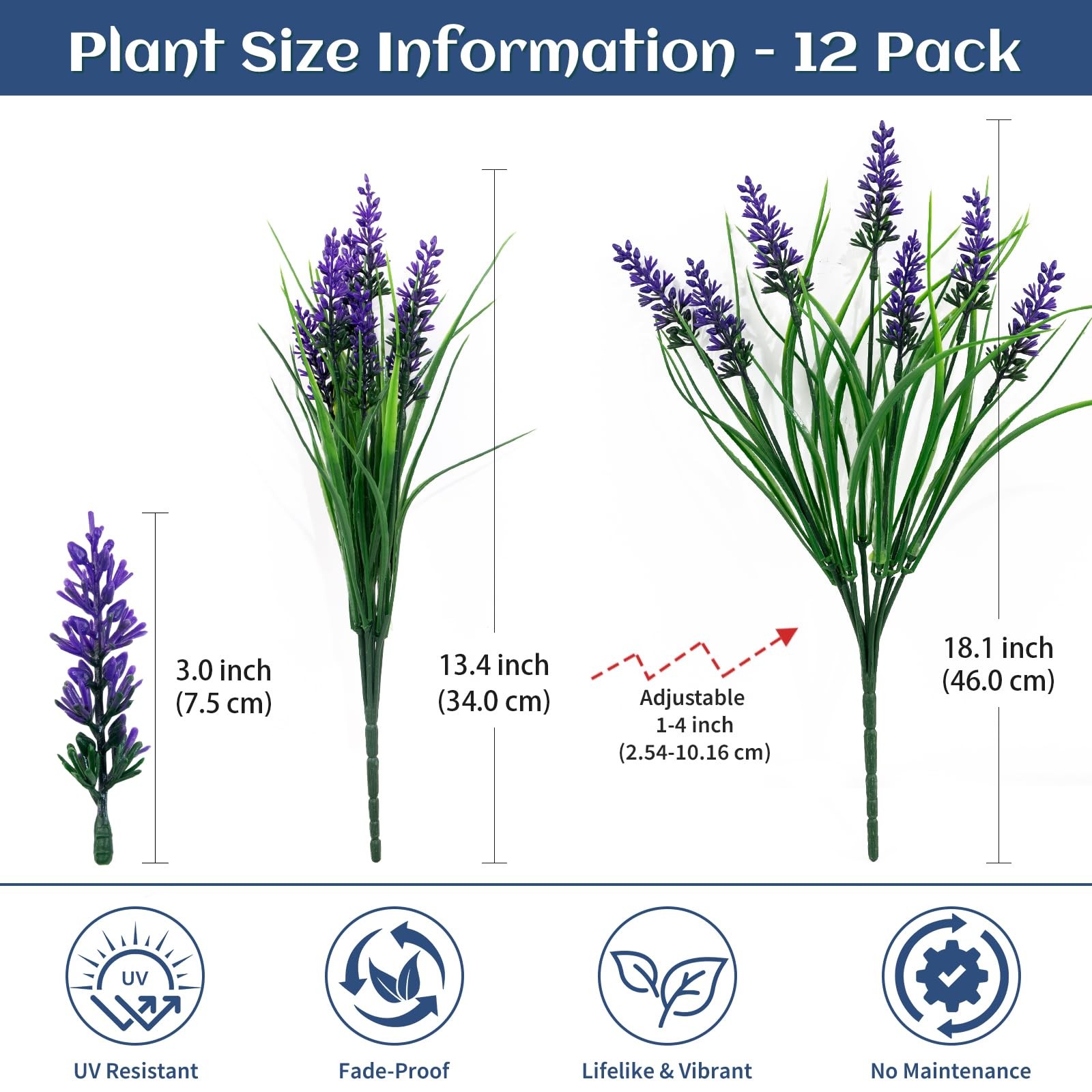 12Pcs Artificial Fake Flowers Monkey Grass for Outdoors, UV Resistant Realist…