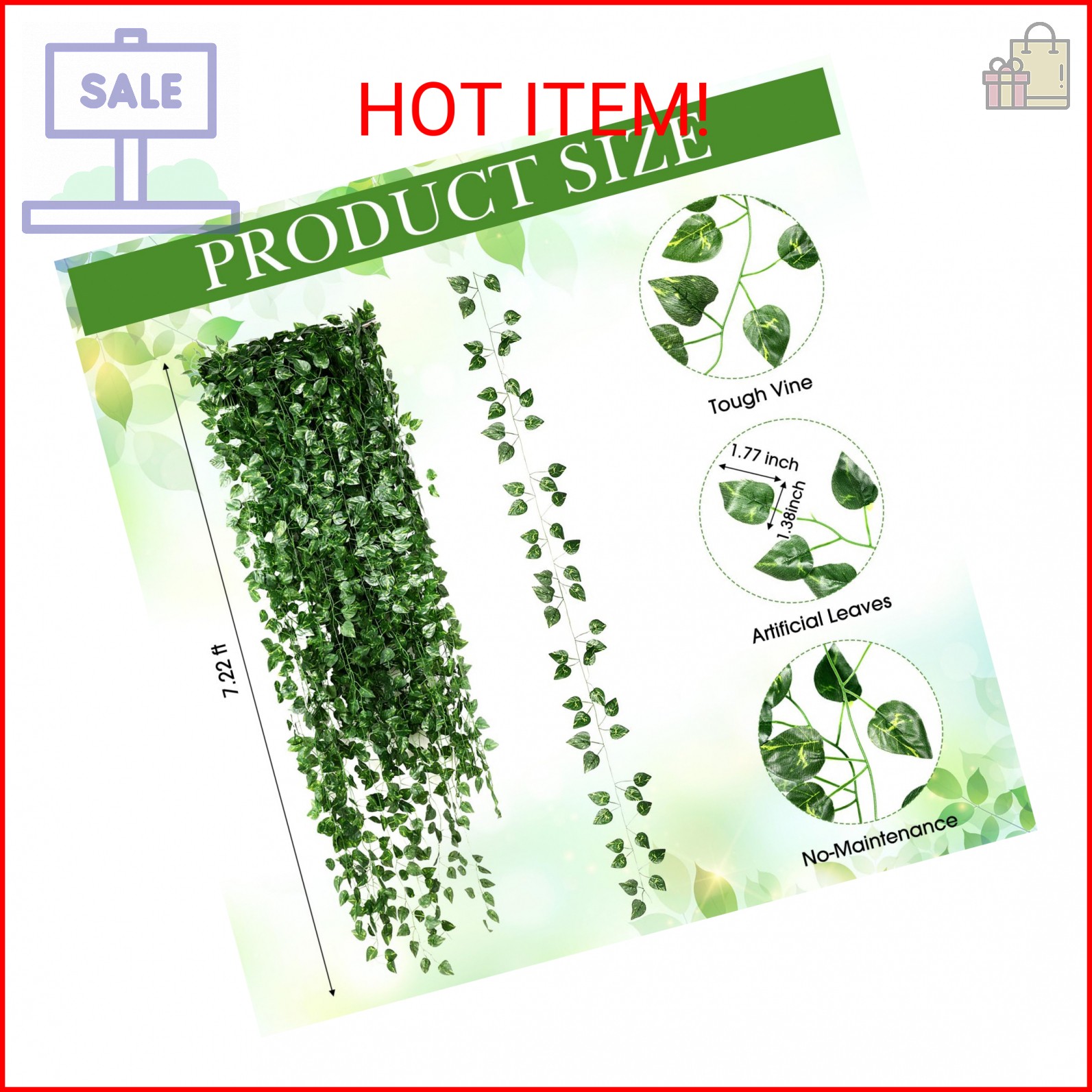Yuxung 24 Pcs 158ft Fake Vines Bulk Artificial Ivy Garland Greenery Hanging Vine