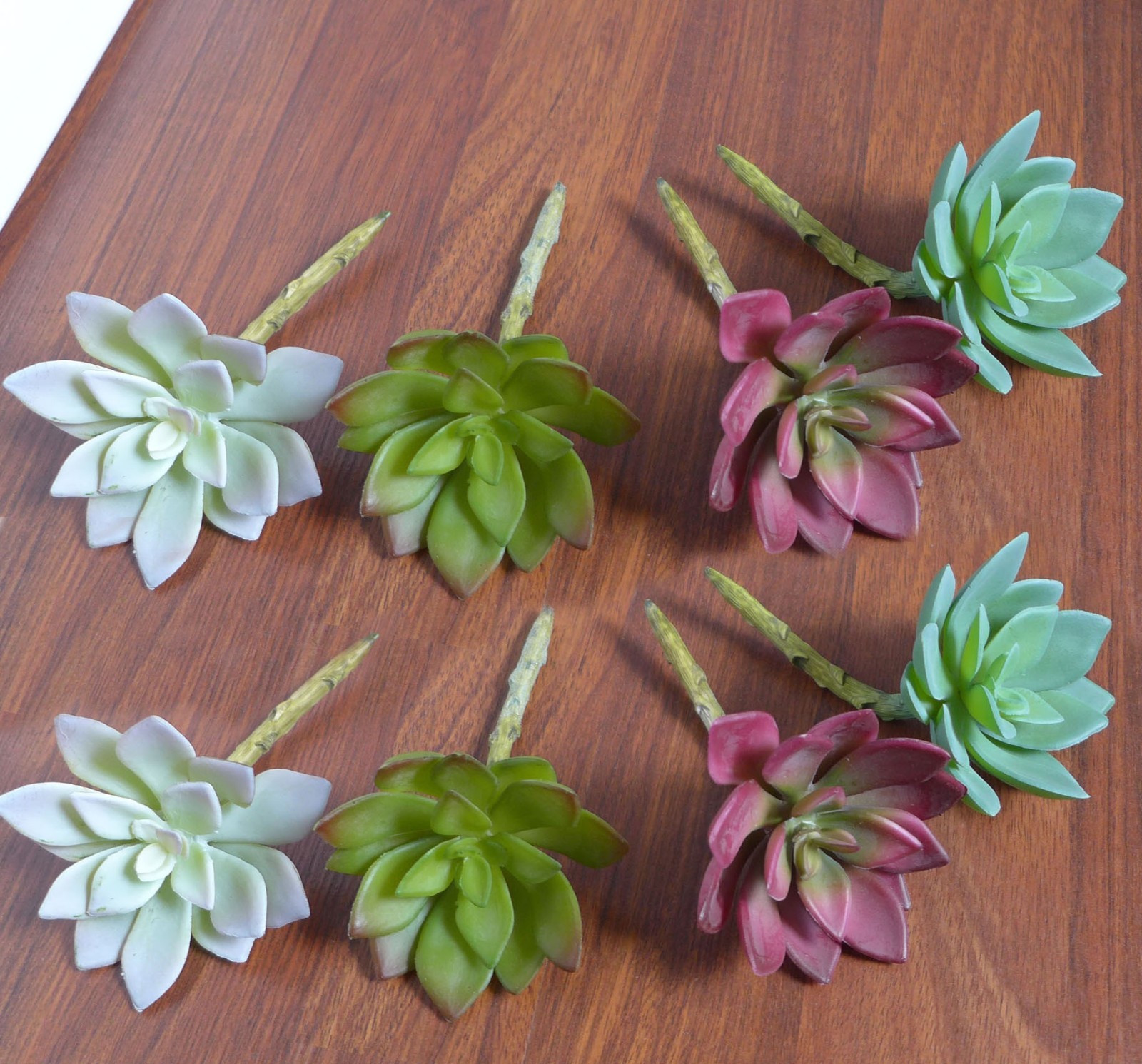 8 Pieces (4 colors) Artificial Lotus Flowers Succulent Plants