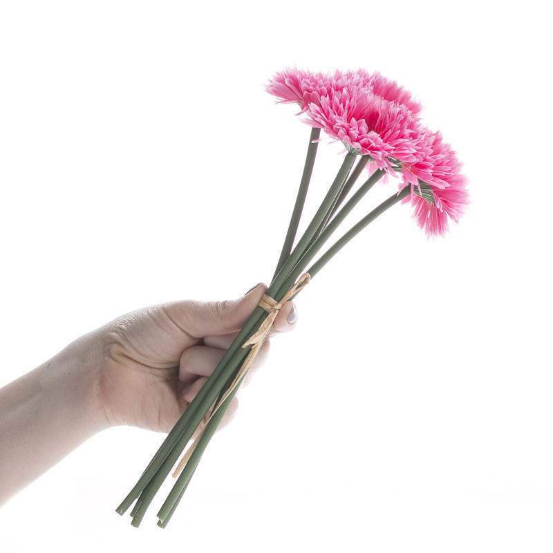 Set of 4 Hot Pink Artificial Aster Mum 10-1/2″ Floral Bundles