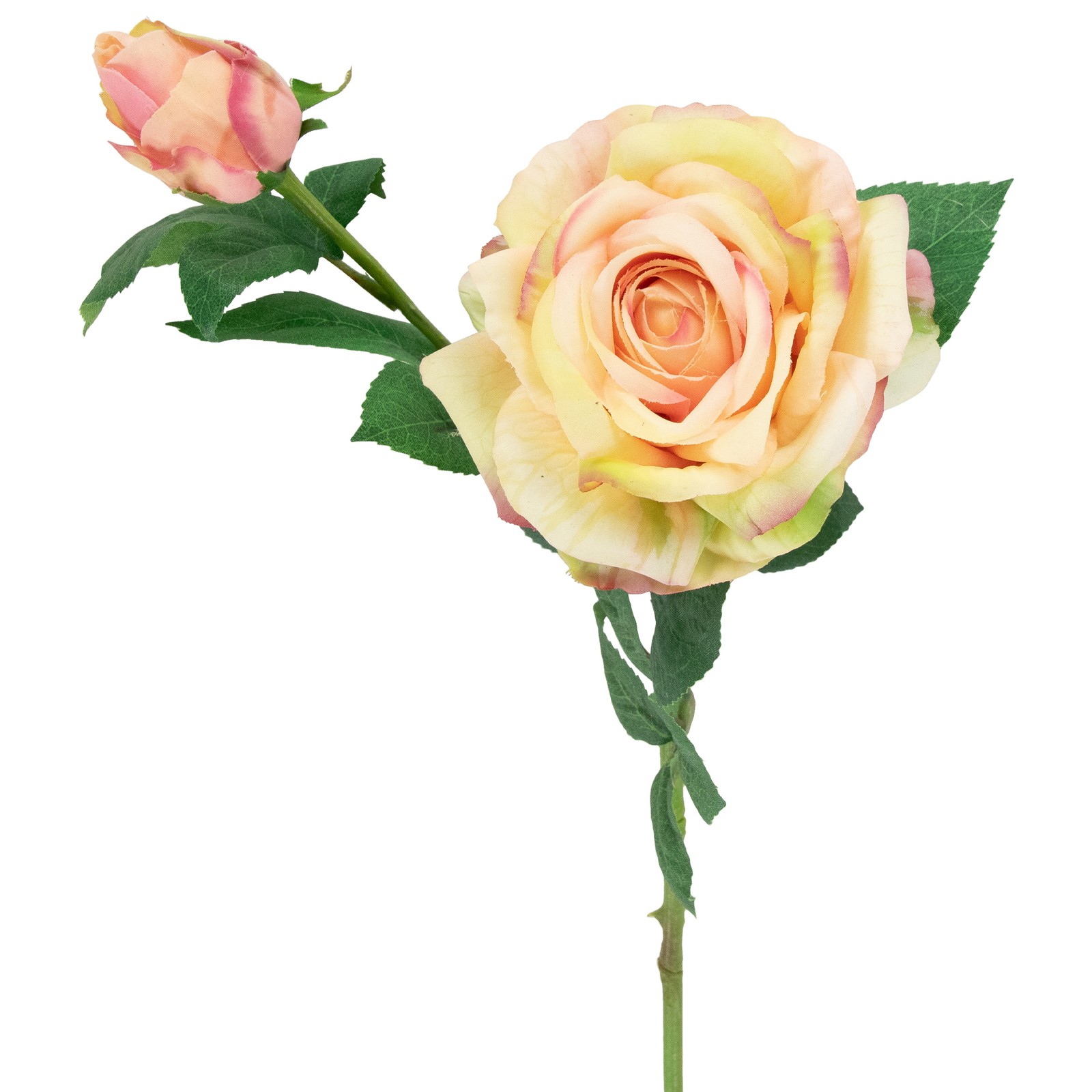 Northlight Real Touch™ Cream and Pink Artificial Rose Stems, Set of 6 – 26″