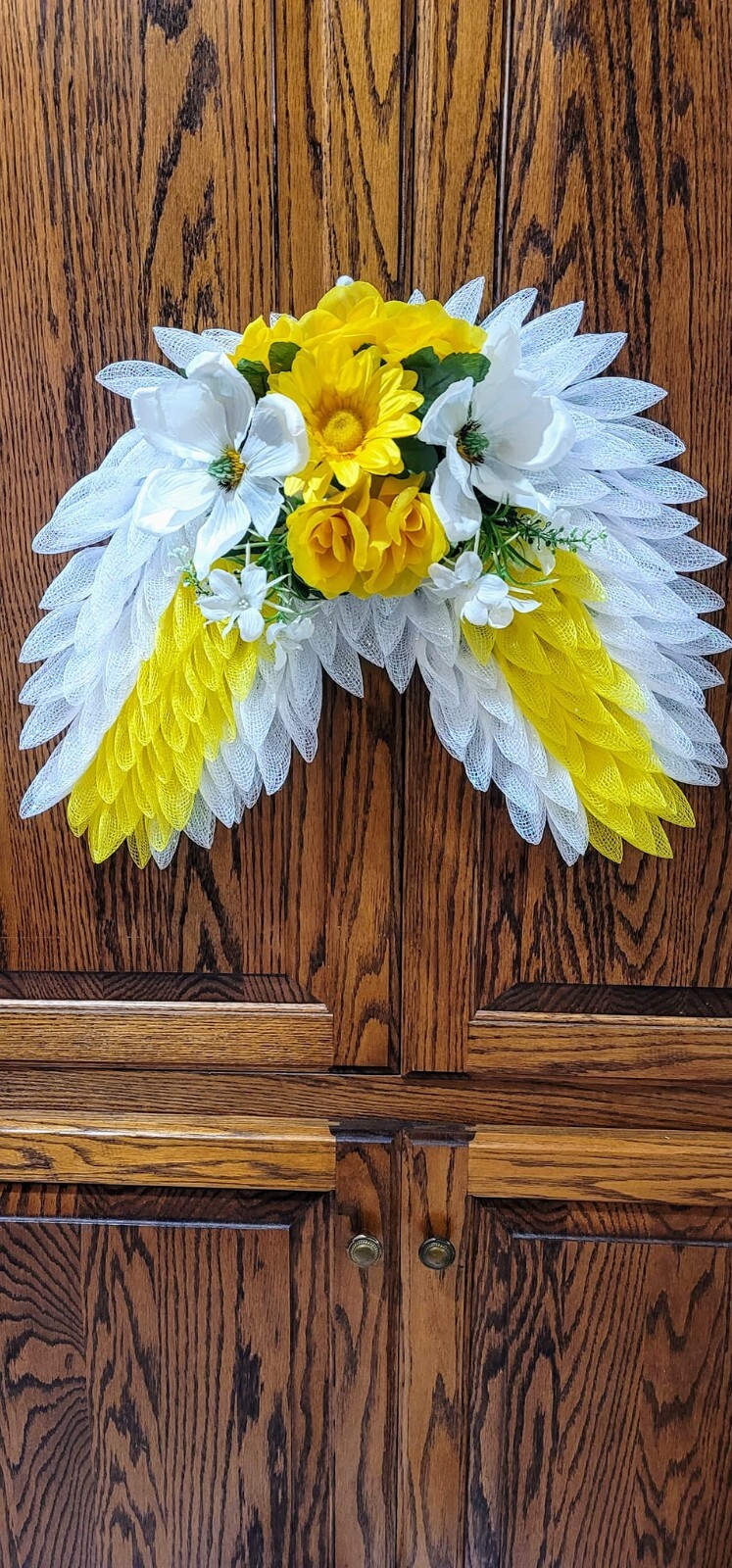 wreaths for front door, angel wings, choose your color, funeral wreath, wreath