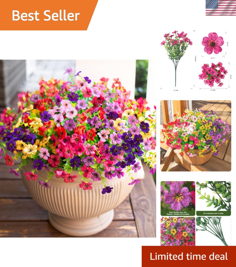 Realistic Multicolor Faux Flowers with Eucalyptus – Perfect for -Round Use