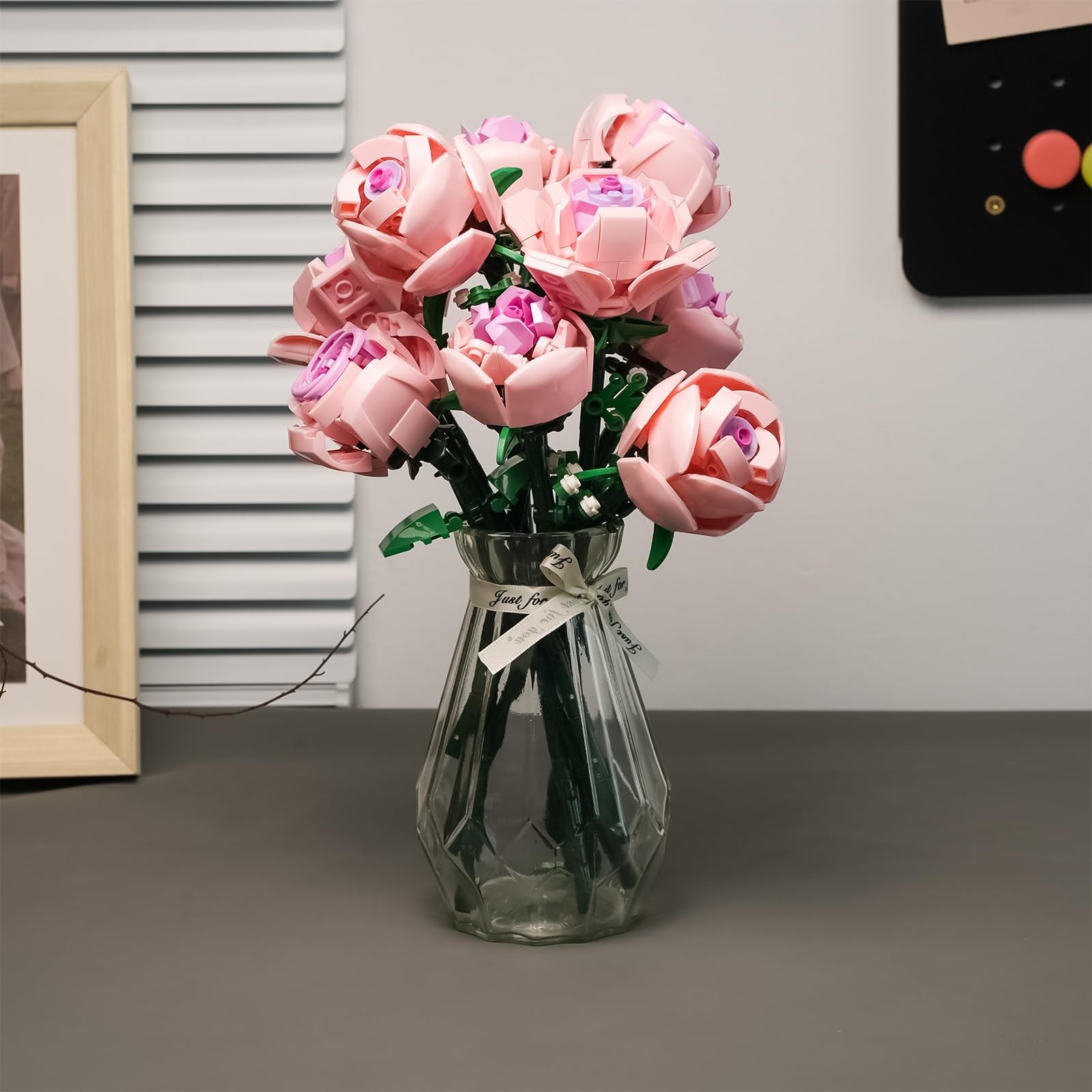 CHUANGPIN Flowers Building Set for Adults,Roses Gift for Her or Him for