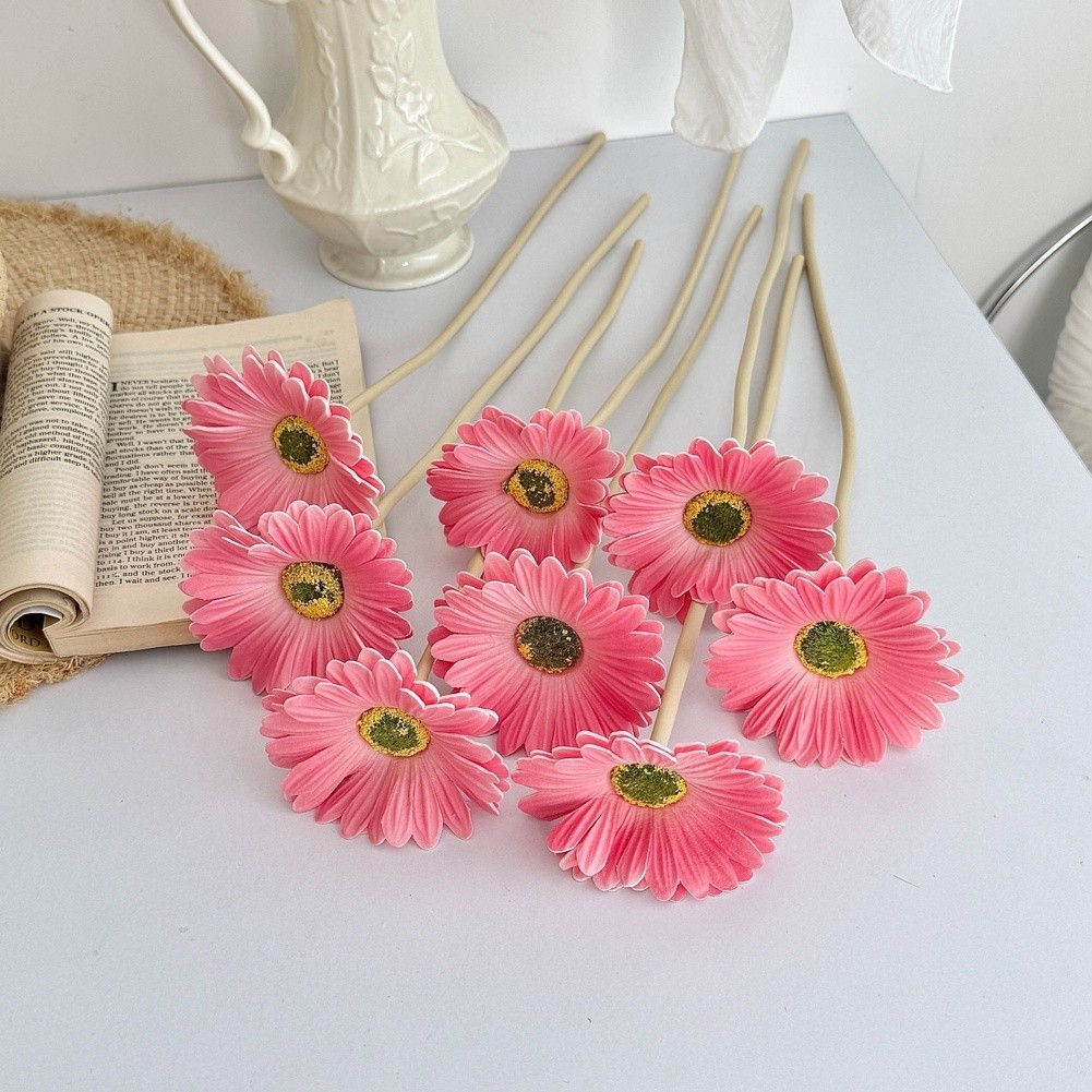 PU Artificial Gerbera Daisy Flowers for Wedding for hotel Home Decor Floral