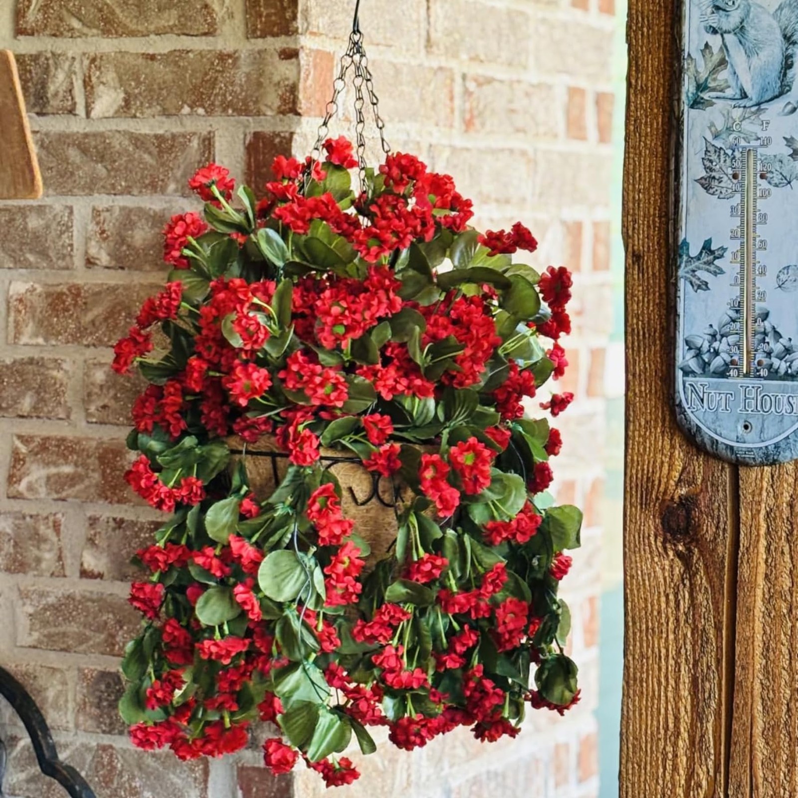 INXUGAO Artificial Fake Hanging Flowers Plants for Outdoor Summer Decoration,…