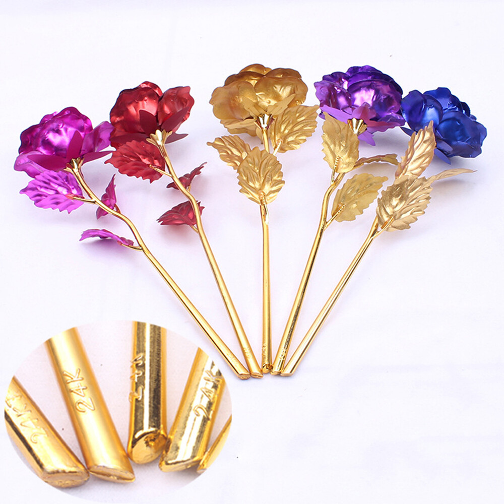 Gold Plated Real Rose 24K Dipped Flower Valentine’s Day Love Gifts For Her