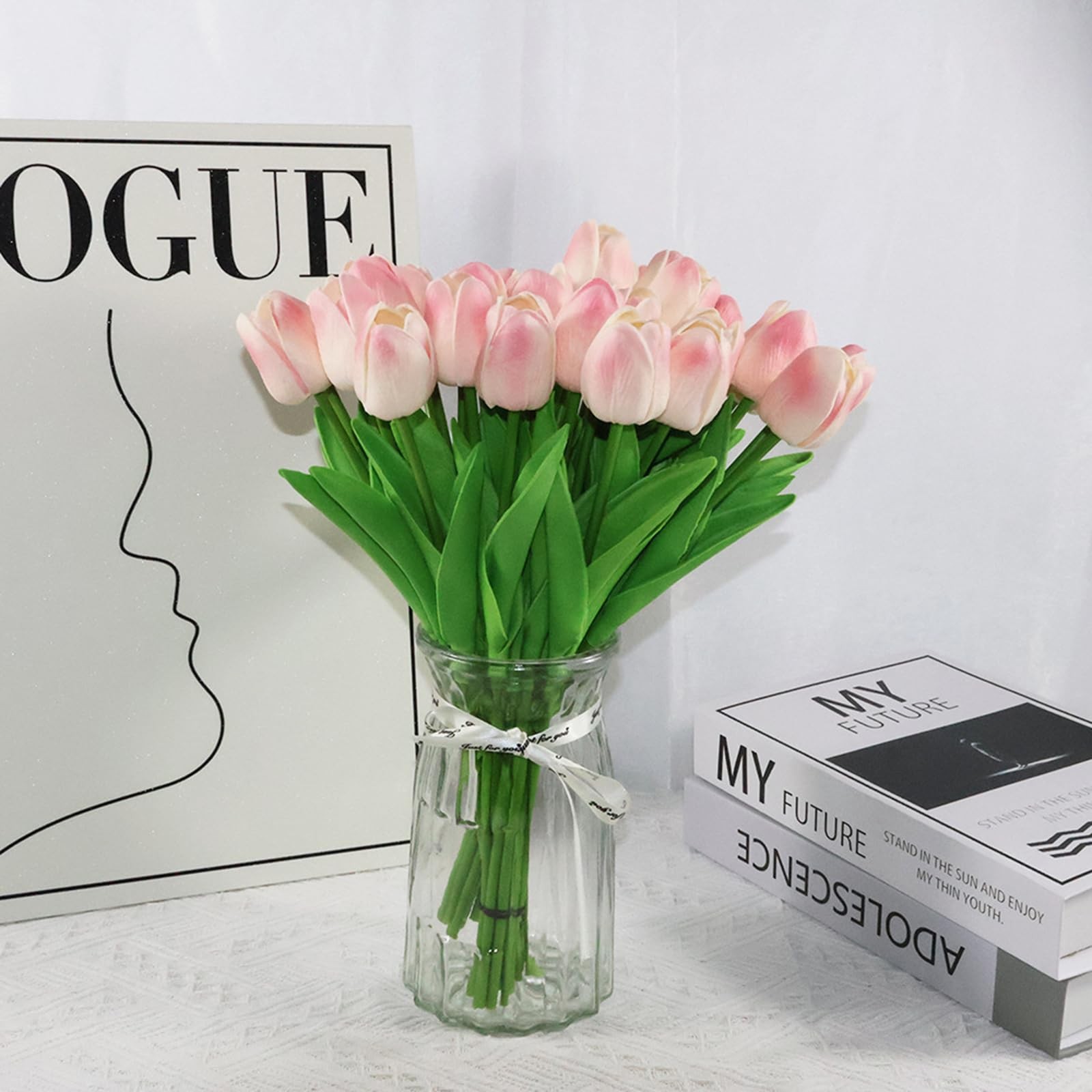 Artificial Tulips Bridal Wedding Festival Decor Bouquet Real Touch PU Flower …