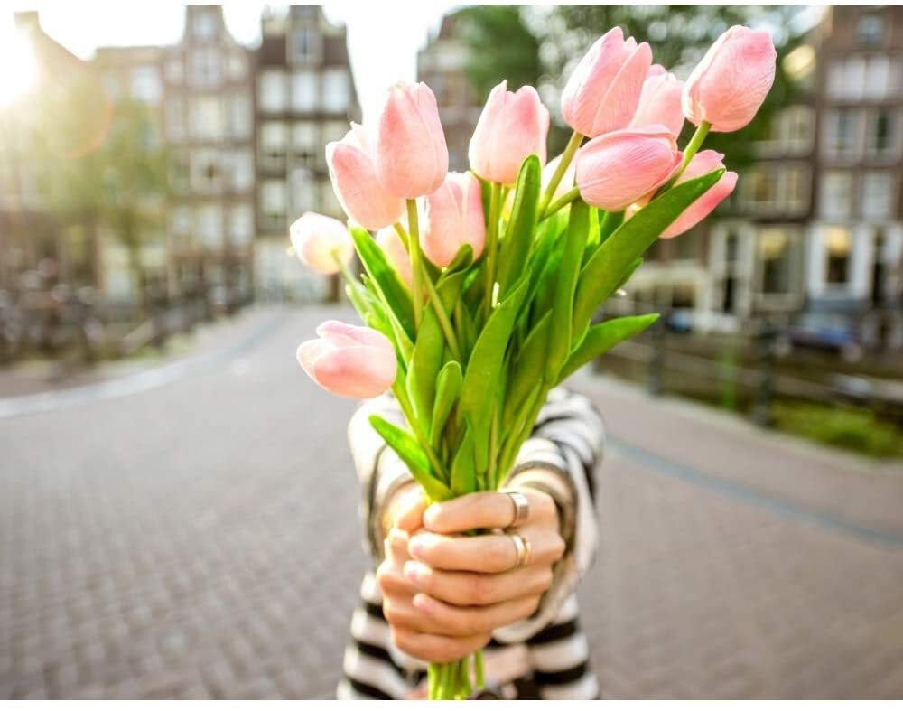 20PCS Artificial Tulip Flowers False Fake Bouquet Real Touch Home Wedding Decor