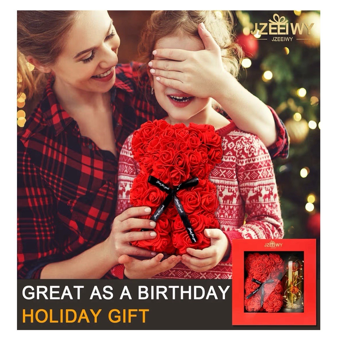 Valentine’s Day Romantic Gift For Her, Rose Teddy Bear For Girlfriend, Wife