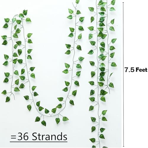 270 Ft 36 Pack Artificial Ivy Garland Greenery Vine Leaves for Wall Decor