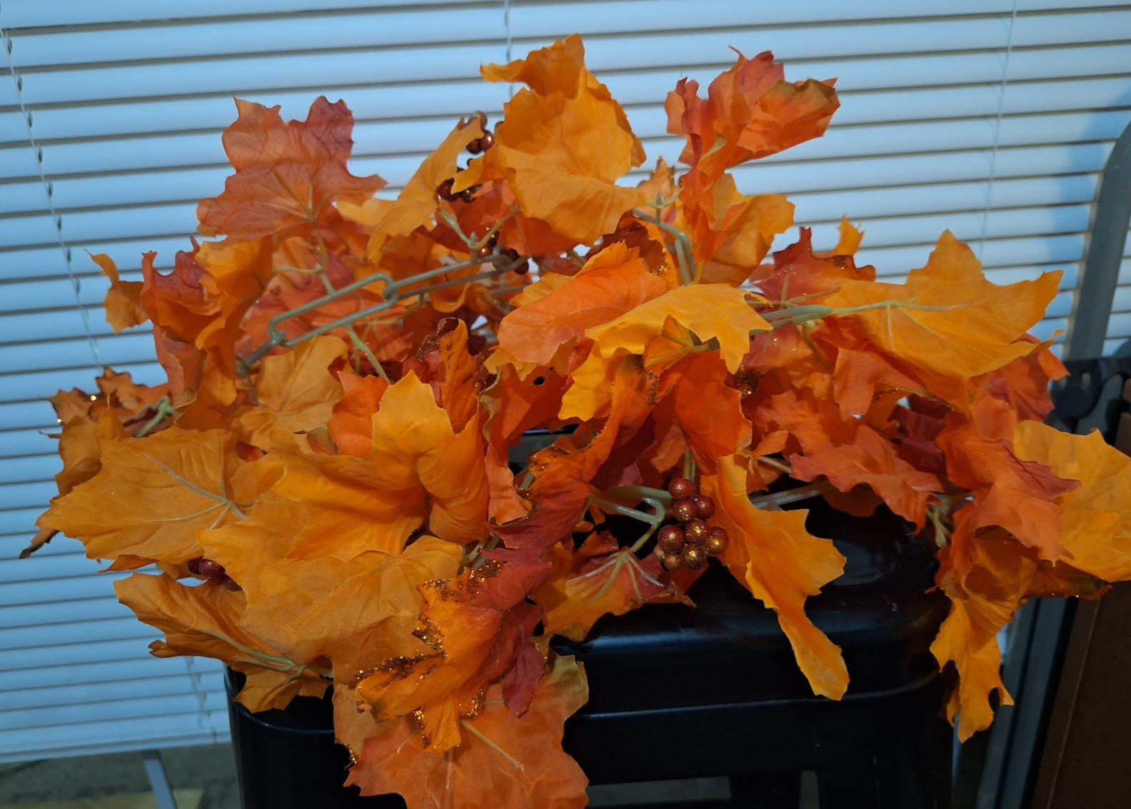 Fall Decor lot Floral Arrangement, garland & doorhanger