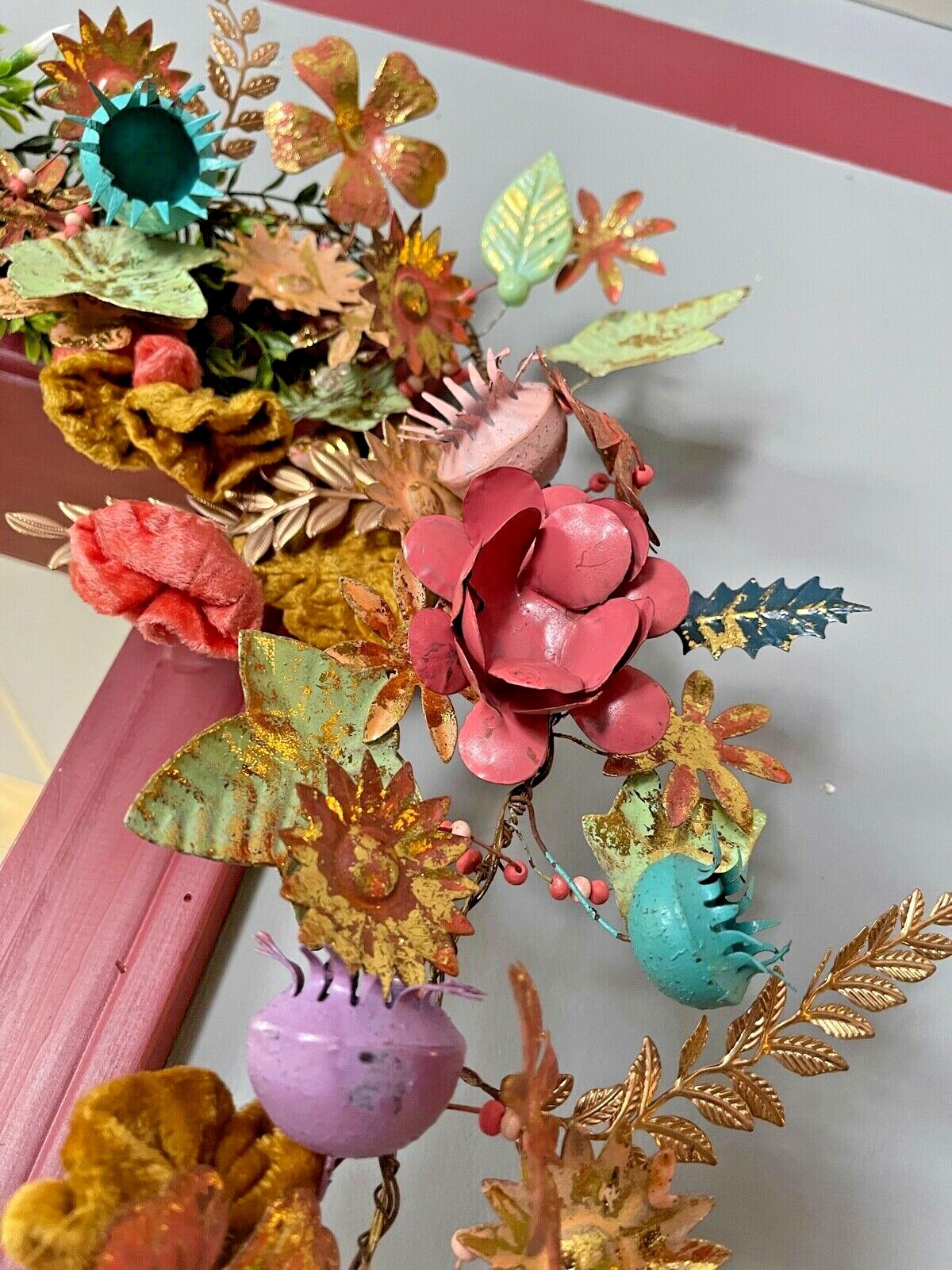 6′ METAL FLORAL GARLAND Glitterville SI0498 EVERYDAY IS A HOLIDAY! New PERFECT!