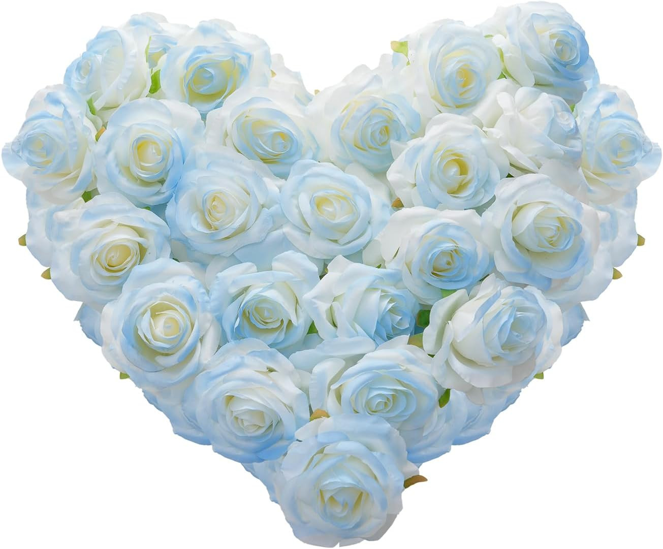 Pink Blue Mix Artificial Roses Fake Flowers Not Bend the Peduncle with Stems for