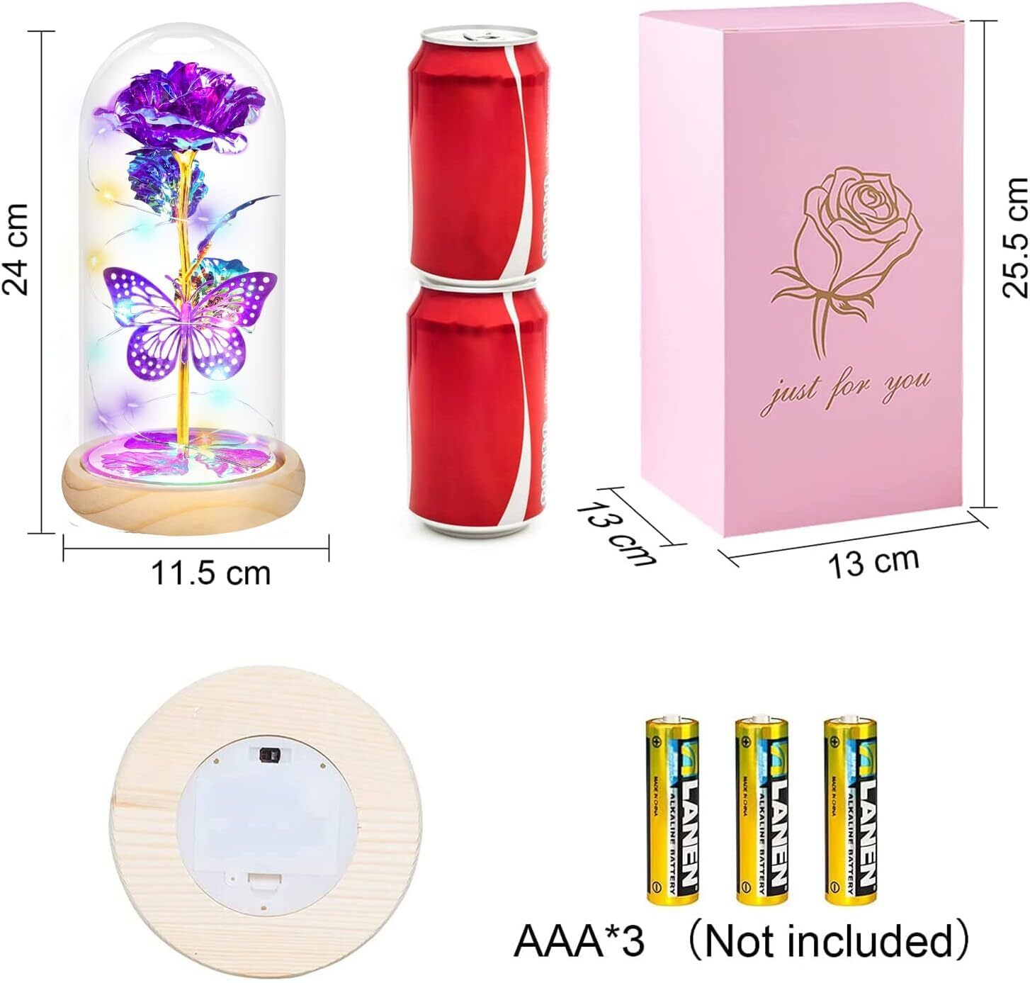 Colorful Forever Galaxy Rose Artificial Rose Flower In A Glass Dome for Women