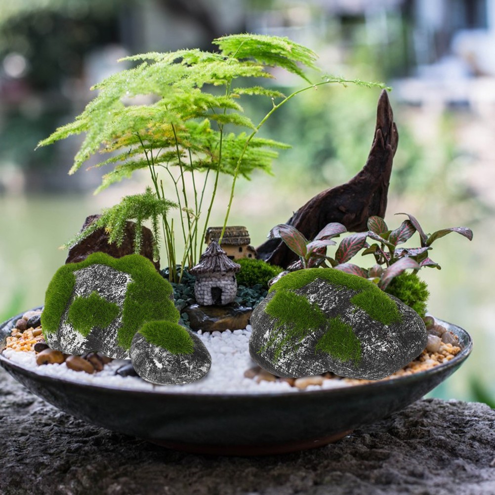 Accessories Moss Covered Rocks Artificial Stone Craft