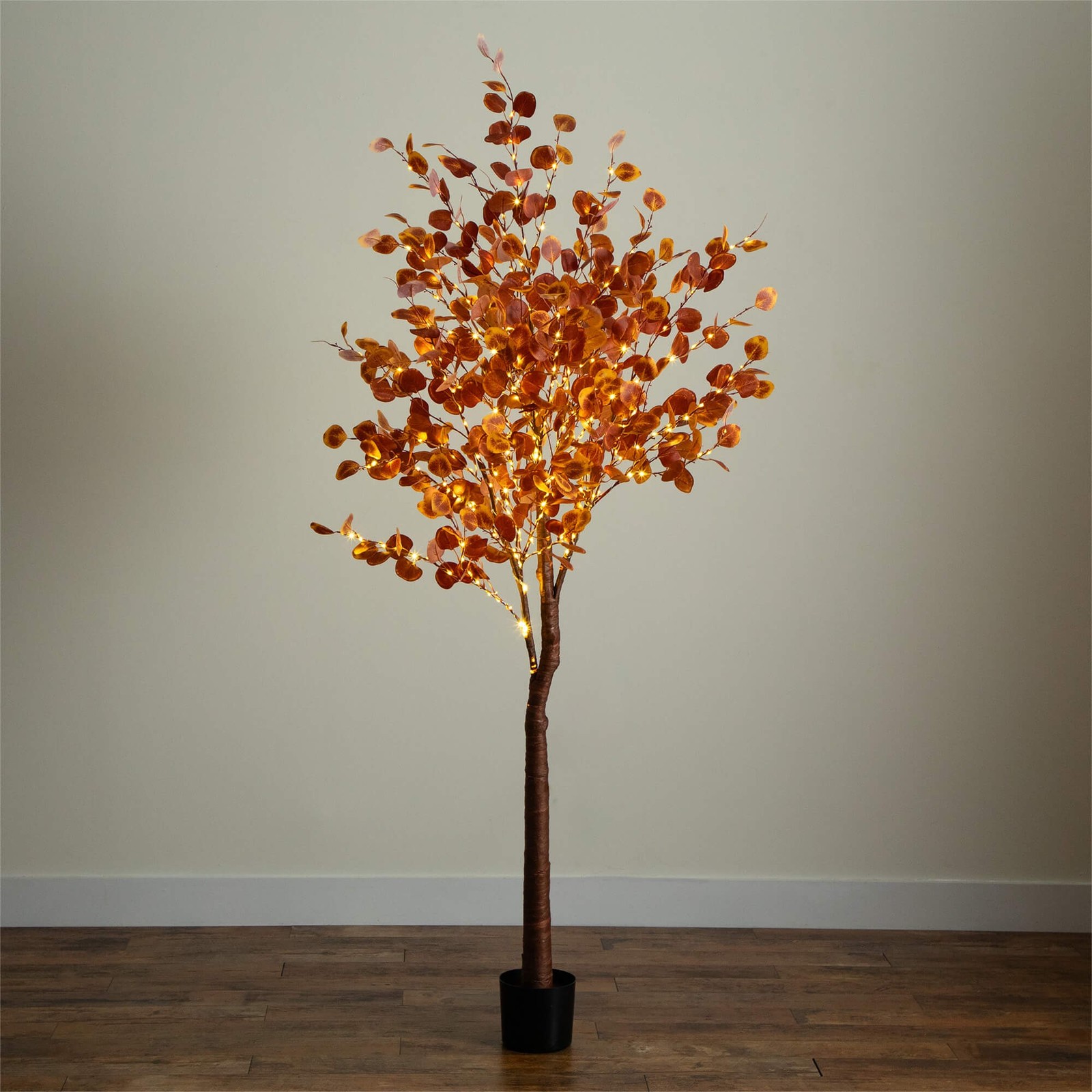 Nearly Natural 7ft Pre-Lit Grand Autumn Eucalyptus FallTree w/420 Warm White LED