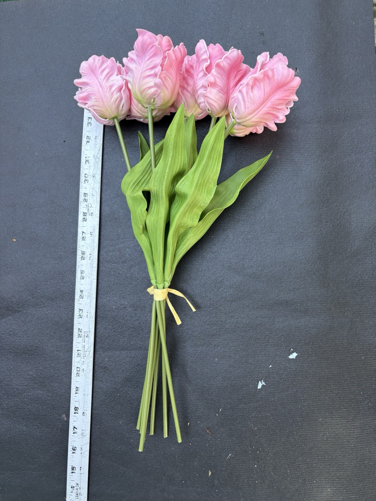 Allstate, 15″ Real Touch Parrot Tulip Bundle – Pink 2 Bouquets Latex Faux Flower