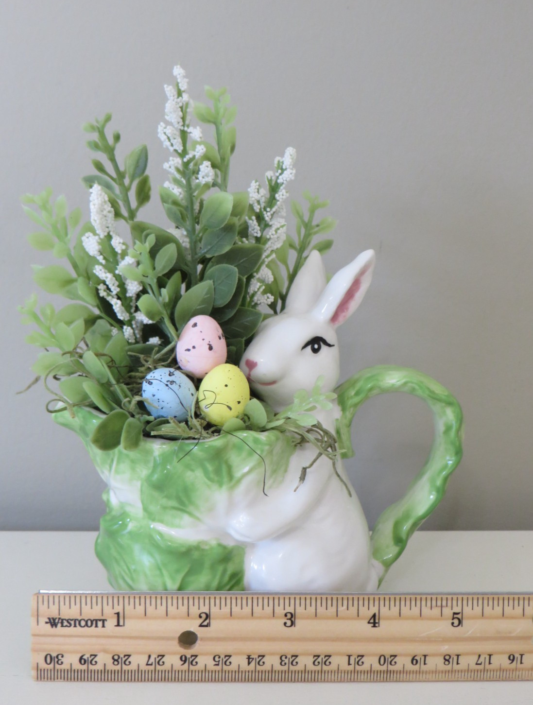 Easter Floral Arrangement in Small Decorative Ceramic Creamer – Home Decor #621