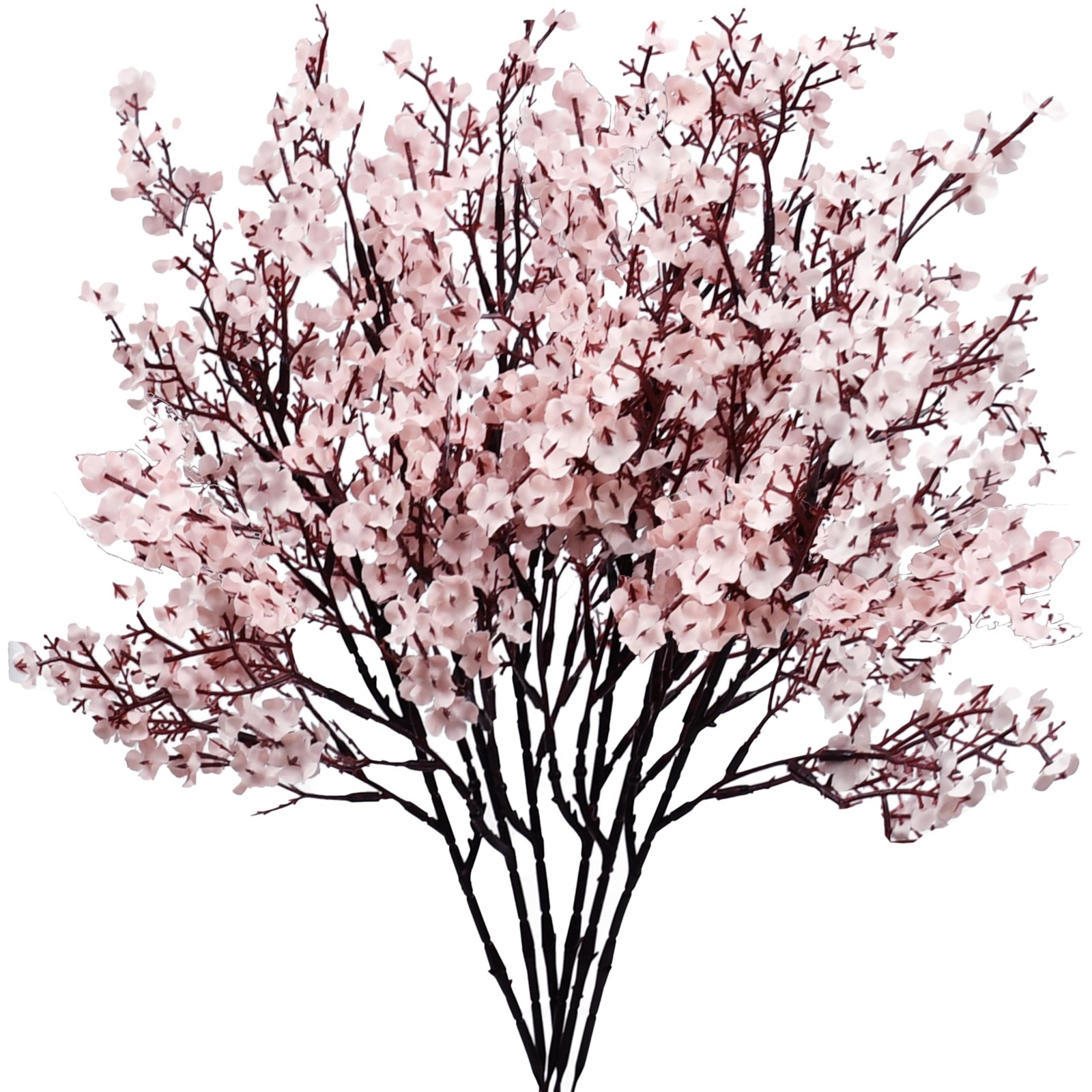 6 PCS Light Pink Artificial Babys Breath Silk Gypsophila Flowers 18.5 Inch