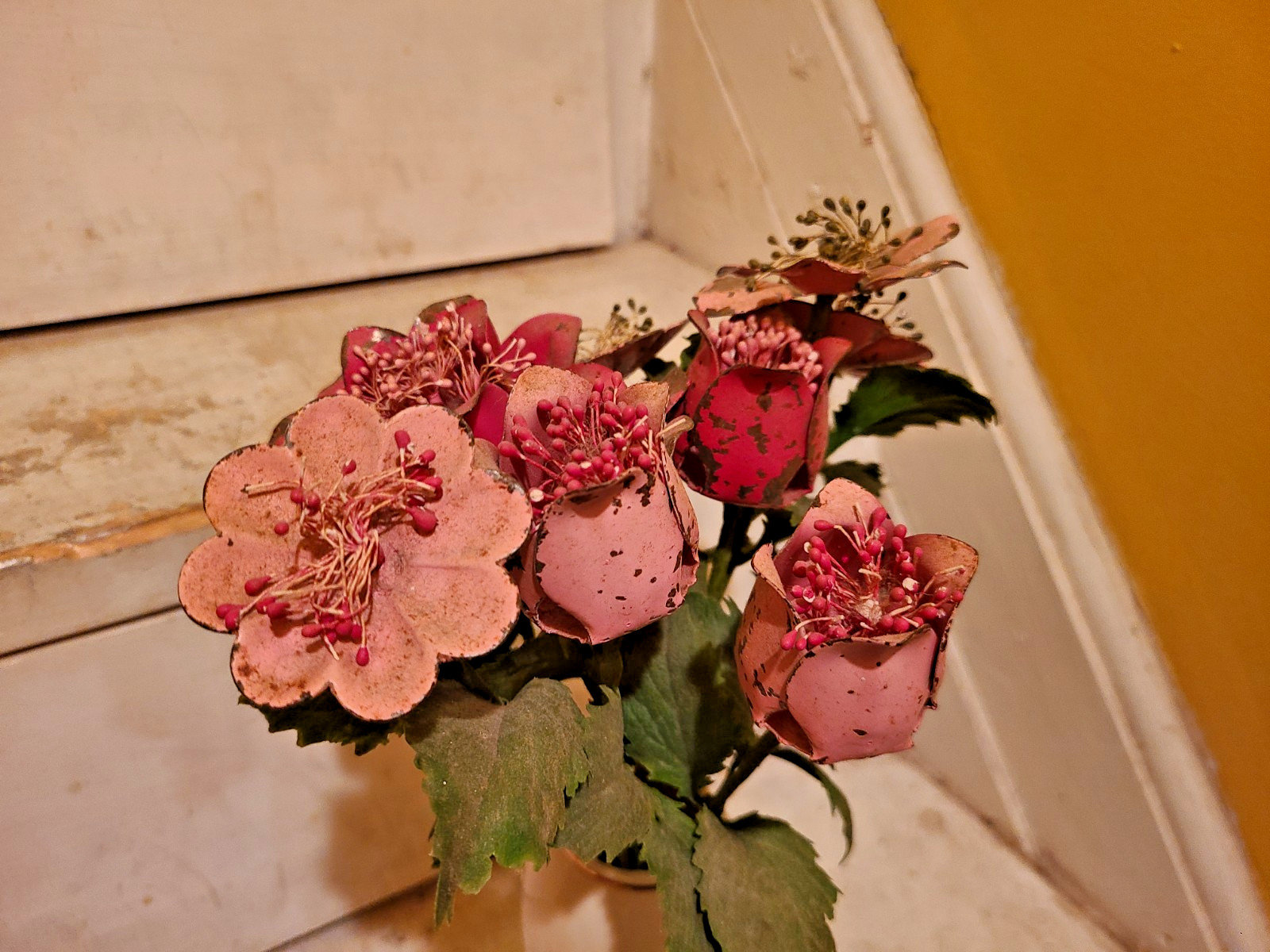 Metal Long Stem Flowers in Lenox Vase