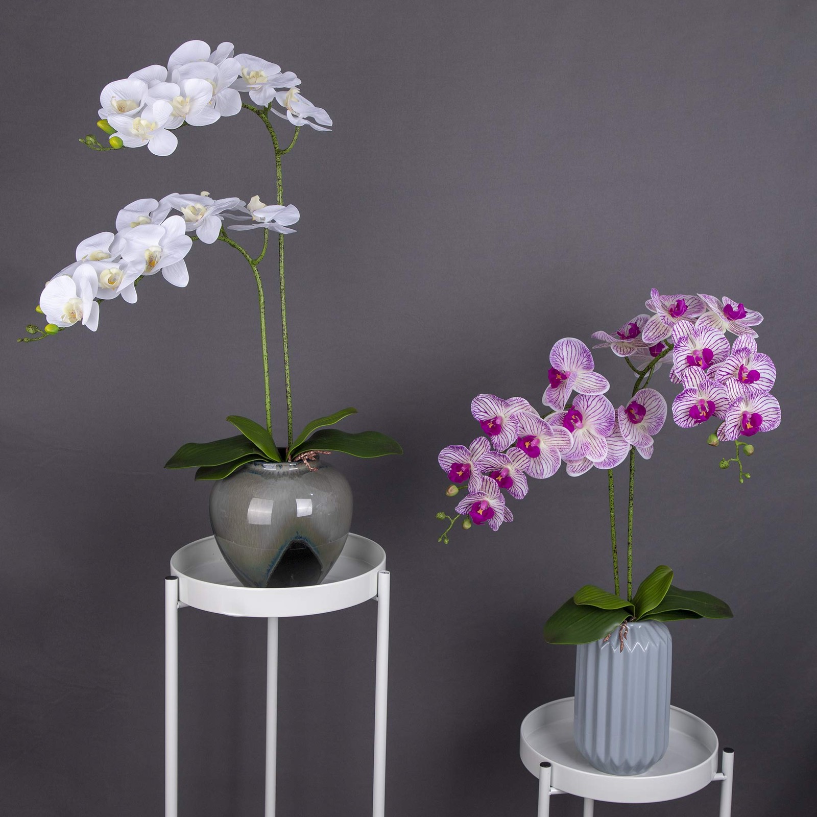 Faux Orchid Leaves Artificial Phalaenopsis Leaf Bulk 10 Inches 2Pcs Real Touch L