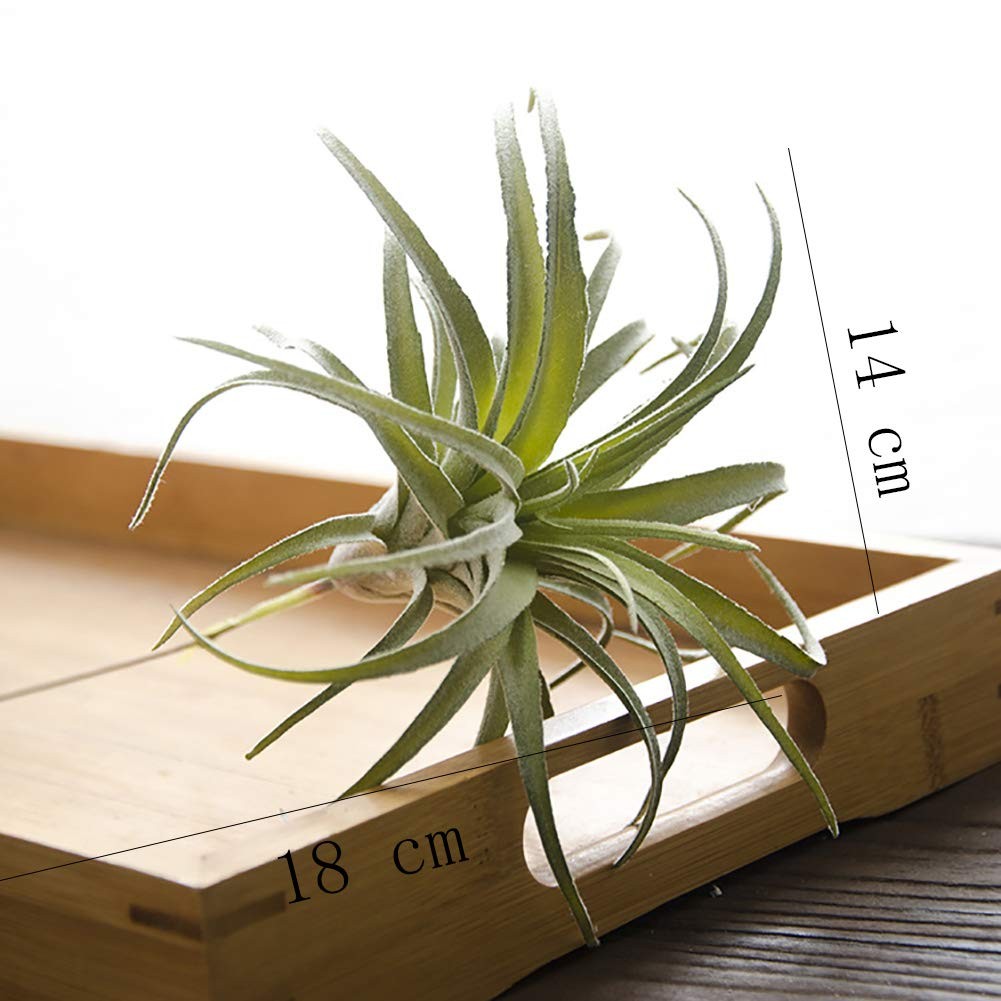 2 PCS 4# Artificial Flocking Tillandsia Air Plants Faux Succulents Decor